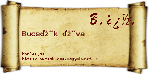 Bucsák Éva névjegykártya