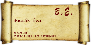 Bucsák Éva névjegykártya