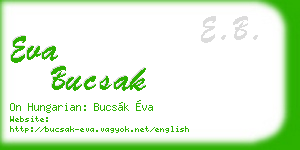 eva bucsak business card